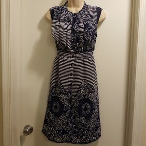 💃Hp💃Max women's blue striped & floral dress